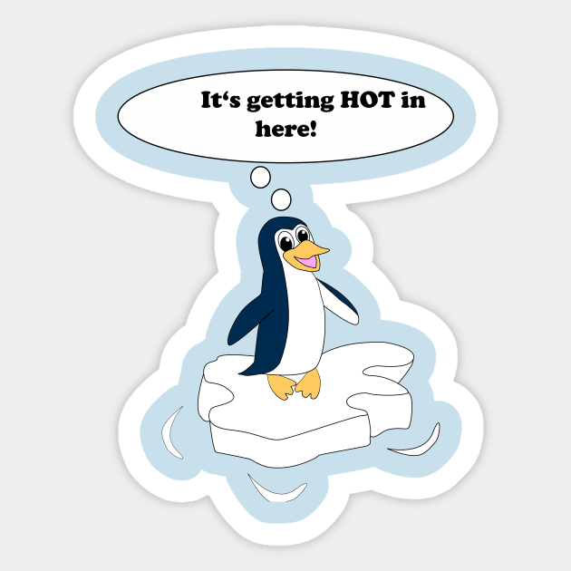 Penguin its getting Hot in here! Sticker by SweetAnimals